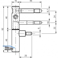 Trband ANUBA 3-DIM Invantobolzen 45 mm, Bandh. 92 mm,  15 mm, verzinkt silber