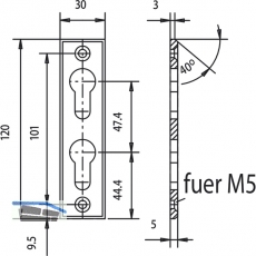 SCHSSWENDER Rosette m. 2 PZ, -Lochungen, Edelstahl matt