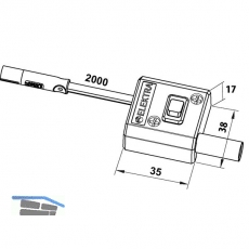 Schaltermodul LD 8010A alufarbig inkl. Anschlussleitung mit Ministecker.