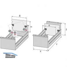 HETTICH SYSTEMA TOP 2000 Schwenksttze, Format A5 quer, Stahl schwarz