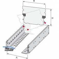 HETTICH SYSTEMA TOP 2000 Schwenksttze, Format A4 quer, Stahl Alu-Finish