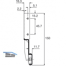 ACCURIDE 1234 Beschlgegrt., Lnge 506 mm, Stahl schwarz chromatiert