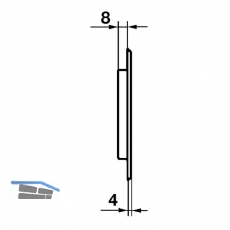 Schiebetrmuschel 40 x 127 mm, ungelocht, Messing poliert, kantig
