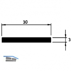 Schlagleiste flach 30 mm, L 2500 mm, Kunststoff wei