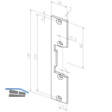 Flachschlieblech kurz KL, 24 x 130 x 3 mm, 09640-01, Stahl verzinkt