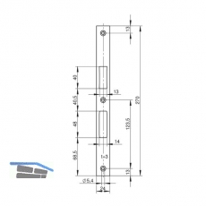 Schlieblech WILKA P662, flach/eckig 270 x 24 x 3 mm, Edelstahl