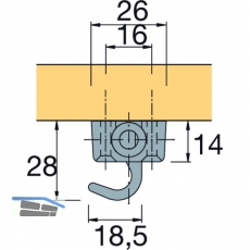 HETTICH PRESTIGE 2000 Schliehaken, Zubehr, links, 72267