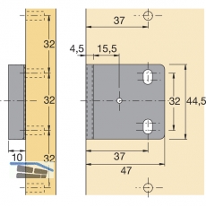 HETTICH PRESTIGE 2000 Anschlagwinkel Typ 4515, Zubehr, 79786