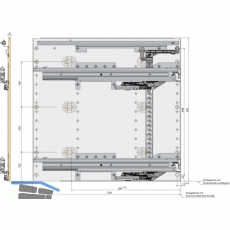 HETTICH SYSTEMA TOP 2000 Schnellmontage-Set Sil Sys,Voll-/berauszug, ET530,schw