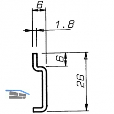 CAMAR Schrankaufhnger-Wandleiste, Korpus-B 250, Lnge 207, Stahl verzinkt