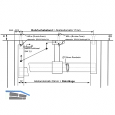 Schrankrohrlager Alexander - 80 x 12 x 40 mm, Zamak alufarbig