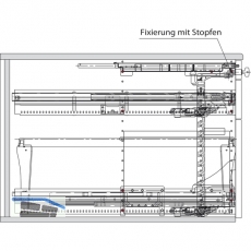 HETTICH SYSTEMA TOP 2000 Container-Set Sil Sys, Teil-/berauszug, ET 730,schw.