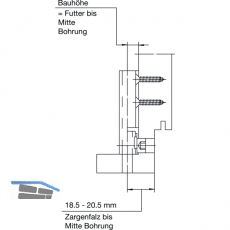 Anschraubtaschen V3612, Bauhhe 7,8 mm