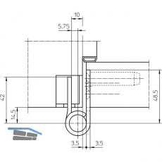 Objektband VX 7729 f. stumpf einsch. Tren, Bandhhe 160 mm, Edelstahl