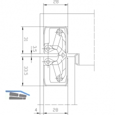 Trband TECTUS TE 340 3D FR, verdeckt, silberfrbig beschichtet