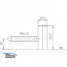 Trband-Flgelteil Variant V 0020 f. geflzte Tren, Band  15 mm, verzinkt