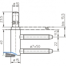 Trband-Rahmenteil Variant V 3400 WF HV Stop, Band  15 mm, Stahl vernickelt