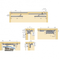 HETTICH SLIDE LINE 55 - FhrungsteiL - mit federndem Riegel, Kunststoff braun