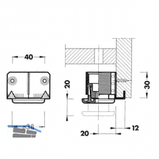 Hhenversteller zum Einschlagen 300, 38, Tragkr.100KG, FE blank/KS schwarz