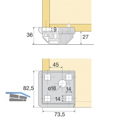 HETTICH SYSTEMA TOP 2000 Sockelplatte mit Kantenschutz, schwarz