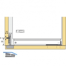 HETTICH ET 582 Spezialscharnier f. Khlschrankumb., W 95, FE /Zinkdruckg.vern.