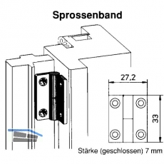 Sprossenband fr Sprossenrahmen, rechts, Kunststoff dunkelbraun (11154)