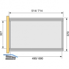 HETTICH SYSTEMA TOP 2000 Stahlschubkasten 392 mm,370 x 514 mm, Alu-Finish