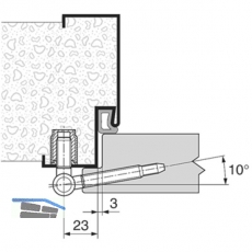 Stahlzargenband 3-DIM 2-tlg. o. Aushngesich.  20mm, Hhe 112mm,verzinkt silber
