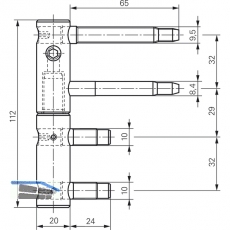 Stahlzargenband 3-DIM 2-tlg. o. Aushngesich.  20mm, Hhe 112mm,verzinkt silber