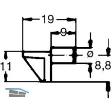 Steckbodentrger Winkel 2, Bohr  5 mm, Kunststoff braun, VPE 100 ST