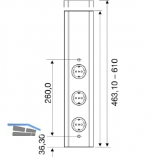 Power-Turm 1 230 V,3 Schukosteckdosen, Anschlusskabel 2000 mm mit Schukostecker