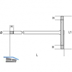 BETA Sechskant Stiftschlssel 951 mit T-Griff 12.0 mm