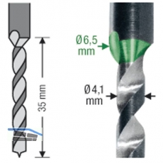 SPAX Stufenbohrer mit 2 Bohrstufen 4,1 und 6,5 mm