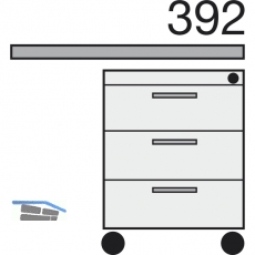 HETTICH SYSTEMA TOP 2000 Hngerahmen, EB 392 mm, ET 530 mm, Alu- Finish