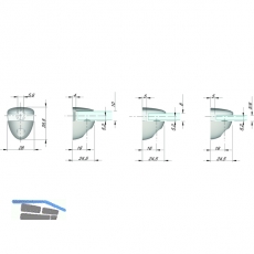 Glastablar-Klemmtrger Cobrone,Glasstrke 10 mm,Zinkdruckguss verchromt matt