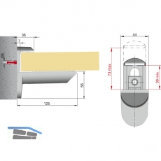 Tablar-Klemmtrger Kaiman Maxi, Materialstrke 39-73 mm, silberfarbig RAL 9006