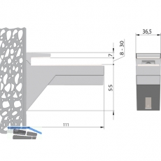 Tablar-Klemmtrger Kalabrone, Materialstrke 8-30 mm, silberfarbig RAL 9006