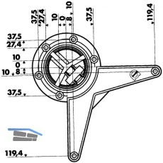 Ersatz-Befestigungsplatte oben - Tischfiuss zylindrisch/Aluminium  80 mm