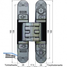 Trband K5080, 160 x 28 x 10 mm, Zamak verchromt matt