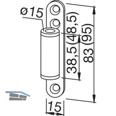 Trband Rahmenteil 11.405, Bandhhe 38,5 mm, Stahl verzinkt