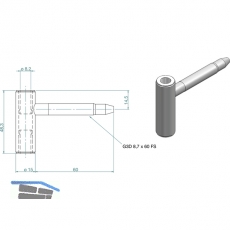 Trband Rahmenteil SCH 27- Holz, Bandhhe 48,5 mm, Stahl verzinkt