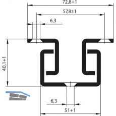 FULTERER FR 505 T Trblatt-Zeigewandauszug, Lnge 995 mm, KB schwarz