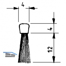 Dichtungsbrsten ohne Montageprofil, 4 x 4 x 16 mm