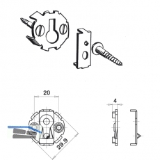 UWG-Verbinder,  30 mm, Einlasstiefe 4,5 mm, Stahl verzinkt