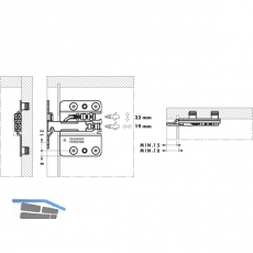 CAMAR Unterschrankaufhnger 807, links, Tragkraft 120KG, Stahl verzinkt