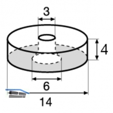 QuickClick Basisteil zum Anschrauben  20 mm, Hhe 5 mm, Kunststoff wei