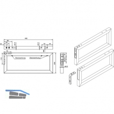 Wandkonsole - Handtuchhalter, Hhe 200 mm, Tiefe 480 mm, chrom glanz