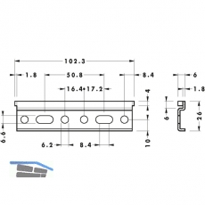 CAMAR Wandleiste 814, 102 x 26 x 6 mm, Stahl verzinkt