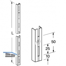 Classic Wandschiene 10000, einreihig, Lnge 1000 mm,Stahl wei(hnlich RAL 9003)
