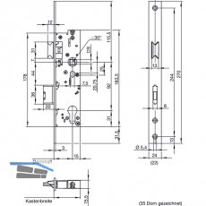 Fluchttrschloss WILKA 6667, 1-flgelig, Funktion E, DM 40,universal, EN179/1125